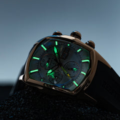 Reef Tiger RGA3069 Black Dial Automatic Watches by Unique Three-Eye Sub-dial Design - High Quality and Luxury