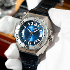Reef Tiger RGA6903 Men's Diving Watch 20ATM Automatic Movement Wristwatch - Blue Dial & 200M Waterproof