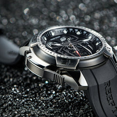 Reef Tige Spider RGA3532-S Fashion Men's Stainless Steel Strap Automatic Mechanical Watch, Unique Multifunctional Men's Watch