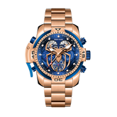 Reef Tiger Aurora Spider RGA3532-S Sports Style Men's Luxury Rose Gold Stainless Steel Automatic Mechanical Watch with Calendar