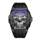 Reef Tiger RGA3061-LEO Hot Trendy Fashion All Black Men Super Luminous Skeleton Automatic Self-Wind Watches