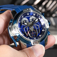 Reef Tige RGA3532-S Men's Sports Automatic Mechanical Watch - Luminous & Multi-Functional Mechanical Blue Dial Watch