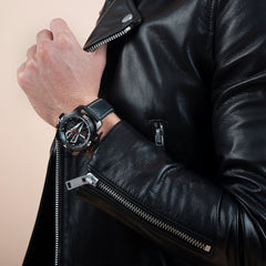 All Black Multifunctional Mechanical Automatic Watches for Men - Reef Tiger Aurora Concept 2 RGA3591