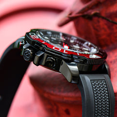 All Black Men's Automatic Mechanical Dive Watch - Reef Tiger RGA3053 Feature Exceptional Waterproof and Luminous