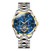 Affordable Reef Tiger RGA8235 Yellow Gold Case & Blue Day Date Dial Automatic Watches
