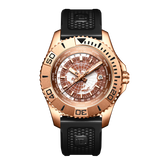 OBLVLO BM Men's Rose Gold Military Automatic Mechanical Watch Stainless Steel Waterproof Super Luminous Watch