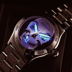 Reef Tige Aurora RGA70S7 Rose Gold Skull Skeleton Automatic Steel/Leather Strap Watch For Men
