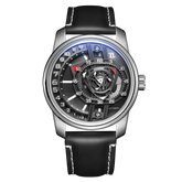 42mm Men Engine Style Watch - Cool OBLVLO JM ROTOR Miyota 8215 Movement Jump Hour Automatic Watch