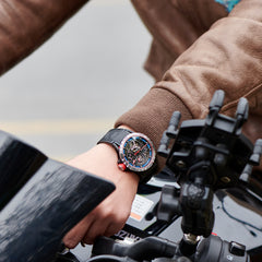 OBLVLO LMS Affordable Luxury Skeleton Watches for Men - Automatic Watch with Mechanical Movement and Skeleton Dial