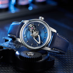 Cool Rotation Spaceship Hand Dial Watch - OBLVLO JM Space 42MM Automatic Mechanical Dress Watches For Men