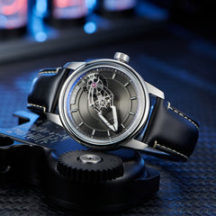 Cool Black Spaceship Dial Watches for Men - 42MM Automatic Dress Watches of the OBLVLO JM Space