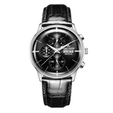 Affordable Luxury Dress Mechanical Watch For Men - Best Reef Tiger RGA1699 Black & Multifunction Three Eyes Subdial
