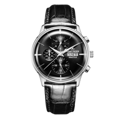 Affordable Luxury Dress Mechanical Watch For Men - Best Reef Tiger RGA1699 Black & Multifunction Three Eyes Subdial