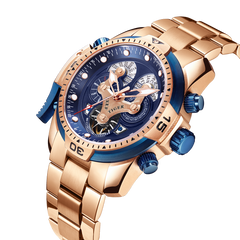 Reef Tiger Aurora RGA3503 Men's Automatic Mechanical Rose Gold Wristwatch - ST25 Automatic Movement Fashion Casual Sports Watch