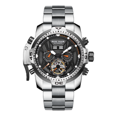 Reef Tiger Aurora Transformers RGA3532 Mens Designer Watch - Automatic Movement Mechanical 46mm Big Size /316 Steel Strap
