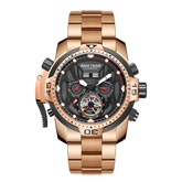 Reef Tiger Aurora RGA3532 Men's Mechanical Watches - Rose Gold Waterproof Stainless Steel Sports Watch For Men