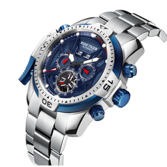 Reef Tiger Aurora RGA3532 Luxury Men's Automatic Sports Watch - Stainless Steel, Waterproof with Calendar & Luminous