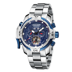 Reef Tiger Aurora RGA3532 Luxury Men's Automatic Sports Watch - Stainless Steel, Waterproof with Calendar & Luminous