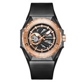 Reef Tiger RGA6903-S Rose Gold 43mm 100M Diving Skeleton Watches - NH36A Movement Mens Automatic Watch