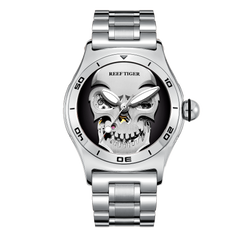 Reef Tiger RGA70S7 Men Super Luminous Automatic Sport Mechanical Skull Skeleton Watch