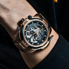 Reef Tiger RGA3503 Unique Watches from Affordable - Aurora Concep Men's Rose Gold 46mm Sport Automatic Watch
