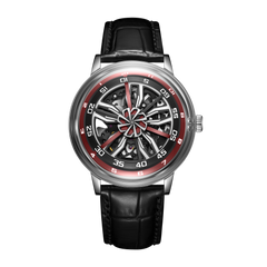 OBLVLO SCM-SK Unique Red Skeleton 42mm Supercar Alloy Wheels Dial Watches - Men Automatic Super Luminous Mechanical Mens Dive Watch