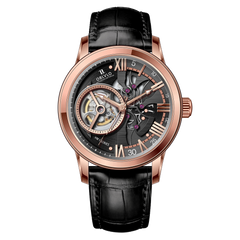 Best Affordable Luxury Rose Gold & Zirconia Case Mens Automatic Tourbillon Style Dial Dress Watches - OBLVLO VMQ Series