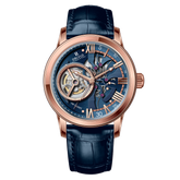 Best Affordable Luxury Rose Gold Zirconia Automatic Tourbillon Style Blue Dial Dress Watches For Men - OBLVLO VMQ Series