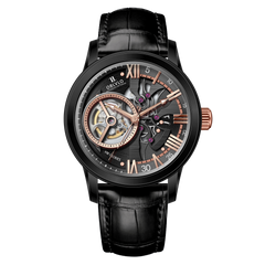 Affordable Black & Rose Gold Case Luxury Mens Automatic Tourbillon Style Dial Dress Zirconia Watches - OBLVLO VMQ Series