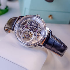 OBLVLO VM TB Automatic Watch for Men - Luxury 45mm Tourbillon Movement & Diamonds Dial 5ATM Waterproof Watch