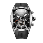Reef Tiger Aurora Tank II RGA3069 Men's Automatic Watch - Stainless Steel 45 MM Case / Black Rubber Strap