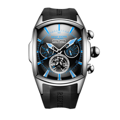 Reef Tiger Aurora Tank II RGA3069 Mens Watches - Fashion 45mm Automatic Stainless Steel Waterproof Skeleton Watches