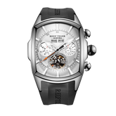 Aurora Tank II RGA3069 Mechanical Men's Watch - Reef Tiger Stainless Steel Automatic Skeleton Watch Waterproof Watches