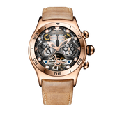 Luxury Men's Skeleton Automatic Rose Gold Skeleton Watch - Reef Tiger Aurora RGA703
