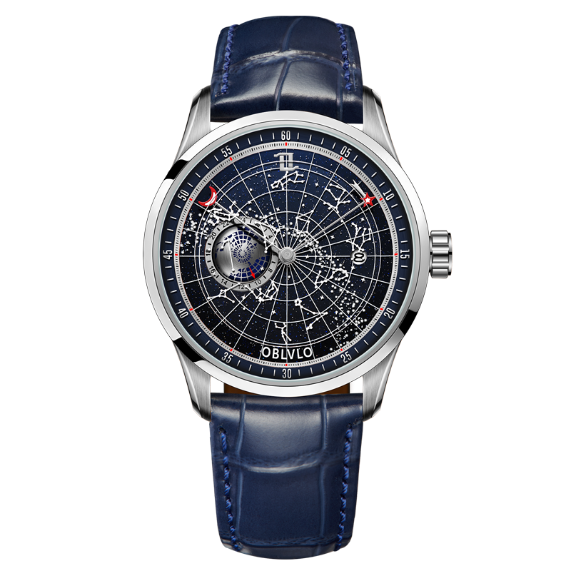 OBLVLO GC-SW Luxury Vintage Constellation Automatic Dress Watches For Men