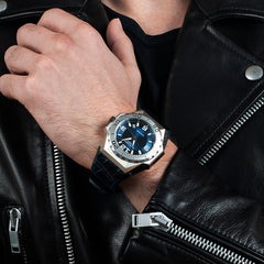 Reef Tiger RGA6903 Men's Diving Watch 20ATM Automatic Movement Wristwatch - Blue Dial & 200M Waterproof