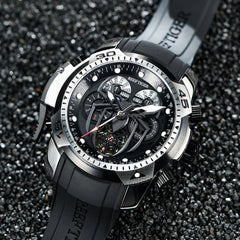 Reef Tige Spider RGA3532-S Fashion Men's Stainless Steel Strap Automatic Mechanical Watch, Unique Multifunctional Men's Watch