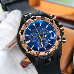Rose Gold 52mm Big Dial Men's Quartz Chronograph Watch For Men - REEF TIGER Aurora RGA303 Multi-Function Sports Watch
