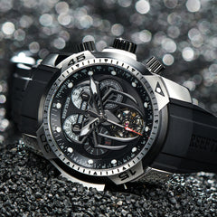 Reef Tige Spider RGA3532-S Fashion Men's Stainless Steel Strap Automatic Mechanical Watch, Unique Multifunctional Men's Watch