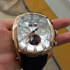 Reef Tiger Aurora Tank II RGA3069 Automatic Watches for Men, Rose Gold Skeleton Mechanical Movement & Rubber Strap Watches