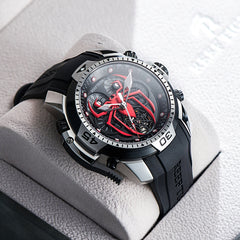 Reef Tige Aurora RGA3532-S Men's Four-Eye Multi-Functional Automatic Watch, Year, Month Date Week 24 Hours Chronograph Sports Wristwatch