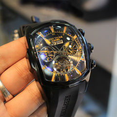 Men's Automatic Skeleton Self Winding Mechanical Waterproof Wrist Watches - Reef Tiger Aurora Tank II RGA3069