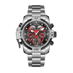 Reef Tige Aurora RGA3532-S Men's Four-Eye Multi-Functional Automatic Watch, Year, Month Date Week 24 Hours Chronograph Sports Wristwatch