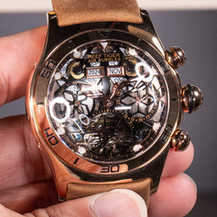 Luxury Men's Skeleton Automatic Rose Gold Skeleton Watch -  Reef Tiger Aurora RGA703