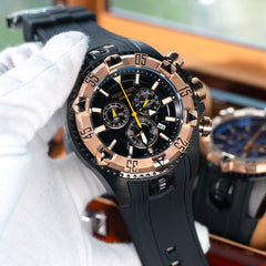 REEF TIGER Aurora RGA303 Rose Gold Men's 52mm Big Dial Sports Quartz Watch - Fashion Waterproof Multi-Function Watch