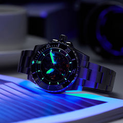 OBLVLO DM-S Mens Green Ceramic Bezel Automatic Skeleton Watch - Luxury Diving Luminous Automatic Waterproof Watch