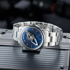Cool Rotation Spaceship Hand Dial Watch - OBLVLO JM Space 42MM Automatic Mechanical Dress Watches For Men