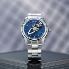 Cool Rotation Spaceship Hand Dial Watch - OBLVLO JM Space 42MM Automatic Mechanical Dress Watches For Men