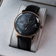 42mm Black Dial Rose Gold RGA82B0-2 Automatic Mechanial Wristwatches For Men - REEF TIGER Waterpoorf Vintage Watch