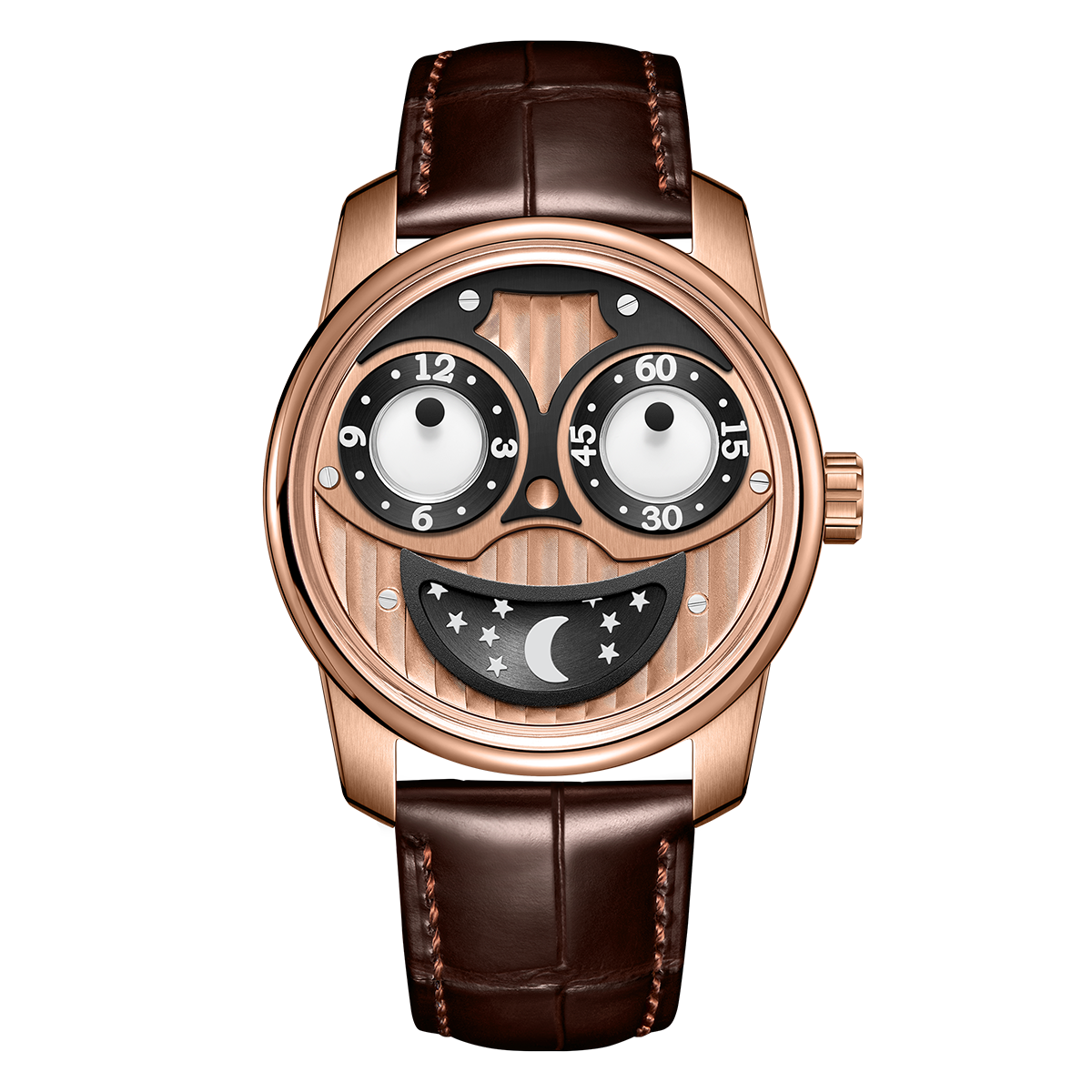 OBLVLO JM Joker Unique Automatic Rose Gold Watches - Cool Design Mechanical Skeleton Wrist Watch